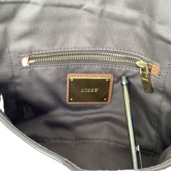 J Crew Clutch Purse Bag Leather Tan 2 Pocket Zipper - Picture 5 of 7